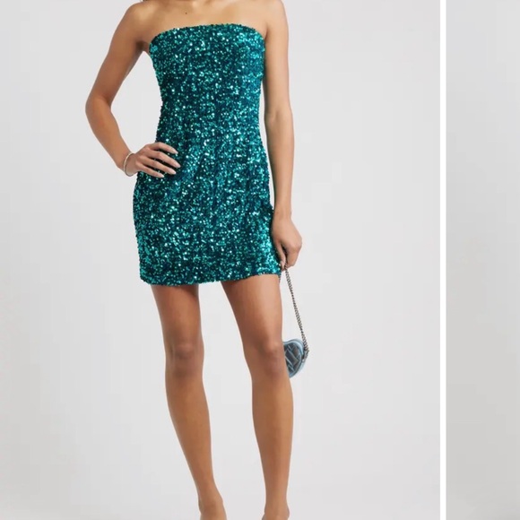 bp Dresses & Skirts - BP. Sequin Strapless Emerald Mini Dress – Size XS (NWT)